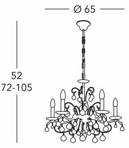 Kolarz 3234.85.3.KoT- Candelabru cristal CARMEN 5xE14/60W/230V aur 24K