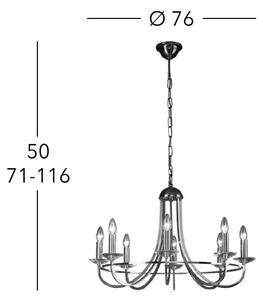 Kolarz 330.88.8C - Candelabru cristal IMPERIAL 8xE14/60W/230V auriu