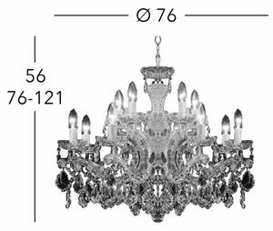 Kolarz 3149.88+4.3.KoT - Candelabru MARIA LOUISE 12xE14/40W/230V aur 24K