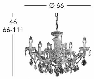 Kolarz 3149.85.3.KoT - Candelabru MARIA LOUISE 5xE14/40W/230V aur 24K