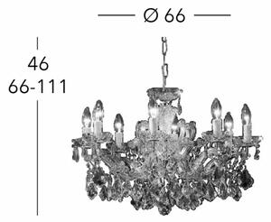 Kolarz 3149.88.3.KoT - Candelabru MARIA LOUISE 8xE14/40W/230V aur 24K