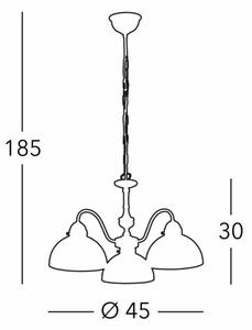Lustră pe lanț Kolarz 731.83.133 NONNA 3xE27/75W/230V gri