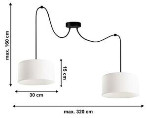 Lustră pe cablu TUZ 2xE27/60W/230V