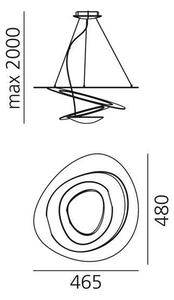Lustră LED dimabilă pe cablu Artemide 1249020A PIRCE LED/27W/230V 3000K auriu