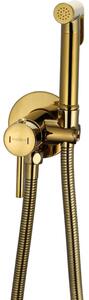 Mexen Elba, baterie pentru bideu ascuns cu spray manual, auriu lucios, 7599250-50