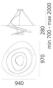 Lustră LED dimabilă pe cablu Artemide 1254120A PIRCE LED/44W/230V 3000K auriu