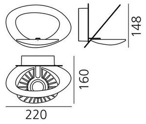 Aplică LED dimabilă Artemide 1248010A PIRCE LED/27W/230V 3000K alb