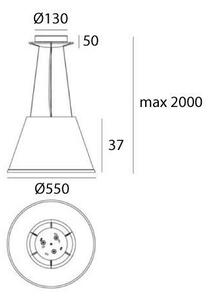Lustră pe cablu Artemide 1124020A CHOOSE MEGA 3xE27/12W/230V bej