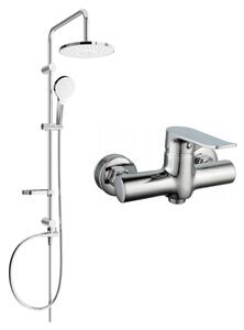 Set de duș Mexen Erik cu duș cu efect de ploaie și robinet de duș Pecos, crom, 72740205-00