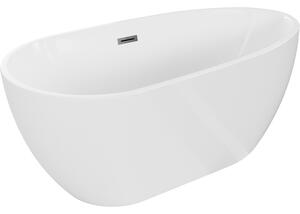 Mexen Eos, cadă de sine stătătoare 150 x 75 cm, alb, preaplin grafit periat, 52471507500-95