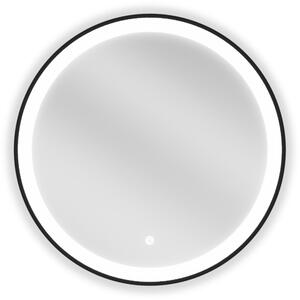 Mexen Esso Oglinda de baie rotunda cu iluminare din spate LED 60cm 6000K Pad de incalzire anti-ceata Cadru negru 9825-060-060-611-70