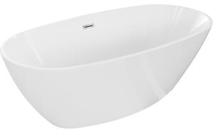 Mexen Eris, cada de baie de sine stătătoare 180 x 95 cm, alb, preaplin cromat, 53441809500-01