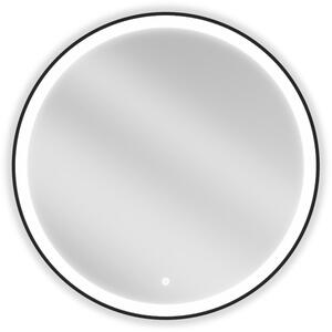 Mexen Esso Oglinda de baie rotunda cu iluminare din spate cu LED 80cm 6000K Pad de incalzire anti-ceata Cadru negru 9825-080-080-611-70