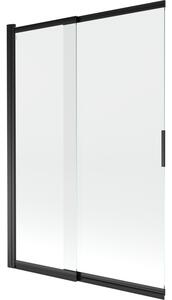 Mexen Fox, paravan de baie cu 2 aripi 120x150 cm, sticlă transparentă de 5 mm, profil negru, 891-120-002-70-00