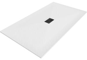 Mexen Hugo, cadă de duș dreptunghiulară SMC 150 x 100 cm, alb, capac negru, 42101015-B