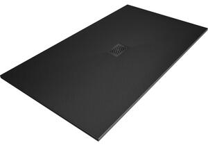 Mexen Hugo, cadă de duș dreptunghiulară SMC 200 x 100 cm, negru, capac negru, 42701020-B