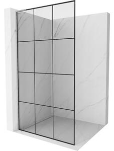 Mexen Kioto L, paravan de dus walk-in 100 x 200 cm, 8 mm sticla transparenta model negru, profil cromat, 800-100-103-01-77