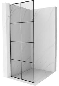 Mexen Kioto L, paravan de dus walk-in 80 x 200 cm, sticla transparenta 8 mm model negru, profil cromat, 800-080-103-01-77