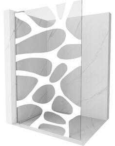 Mexen Kioto L, paravan de dus walk-in 70 x 200 cm, 8 mm sticla transparenta model alb, profil cromat, 800-070-103-01-97