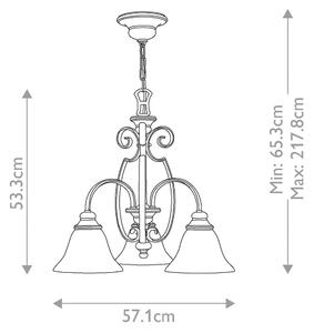 Lustră pe lanț Hinkley HK-CELLO3 CELLO 3xE27/60W/230V