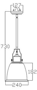 Lustră pe tijă Feiss FE-HOBSON-P-M-SN HOBSON 1xE27/60W/230V argintiu