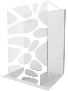 Mexen Kioto, paravan de duș 100 x 200 cm, model sticlă transparent/alb de 8 mm, 2x distanțier stabilizator alb, 800-100-002-20-97