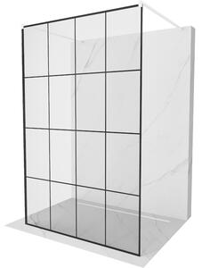 Mexen Kioto, paravan de duș 130 x 200 cm, model sticlă transparentă/negru de 8 mm, 2x distanțier stabilizator alb, 800-130-002-20-77