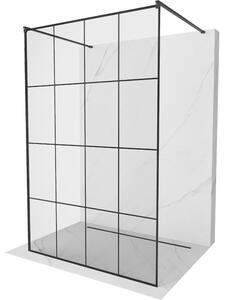 Mexen Kioto, paravan de duș 130 x 200 cm, 8 mm sticlă transparentă/model negru, 2x distanțier stabilizator negru, 800-130-002-70-77