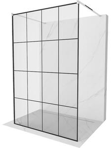 Mexen Kioto, paravan de duș 130 x 200 cm, model sticlă transparent/negru de 8 mm, 2x distanțier stabilizator cromat, 800-130-002-01-77