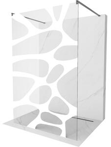 Mexen Kioto, paravan de duș walk-in 100 x 200 cm, sticlă transparentă 8 mm model alb, profil grafit, 800-100-002-66-97