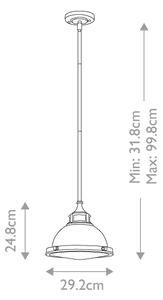 Lustră pe tijă Hinkley HK-AMELIA-P-S-HB AMELIA 1xE27/60W/230V bronz