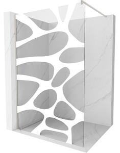 Mexen Kioto, paravan de duș walk-in 70 x 200 cm, sticlă transparentă 8 mm model alb, profil din oțel periat, 800-070-101-97-97