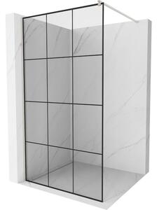Mexen Kioto, paravan de duș walk-in 100 x 200 cm, sticlă transparentă de 8 mm model negru, profil din oțel periat, 800-100-101-97-77
