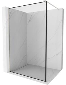 Mexen Kioto, paravan de duș walk-in 80 x 200 cm, sticlă transparentă de 8 mm model negru, profil din oțel periat, 800-080-101-97-70