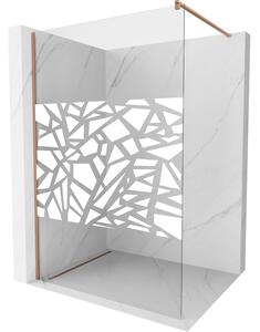 Mexen Kioto, Paravan de duș Walk-In 70 x 200 cm, 8 mm model alb din sticlă transparentă, profil cupru mat, 800-070-101-65-85