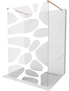 Mexen Kioto, Masa de dus Walk-In 140 x 200 cm, 8 mm sticla transparenta model alb, profil cupru mat, 800-140-002-65-97