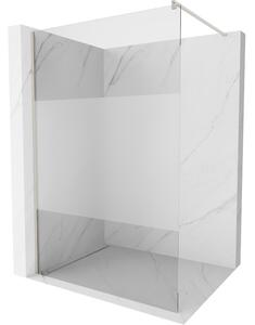 Mexen Kioto, paravan de duș walk-in 70 x 200 cm, 8 mm sticlă transparentă, profil din oțel periat, 800-070-101-97-35