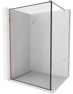 Mexen Kioto, paravan de duș walk-in 50 x 200 cm, 8 mm model negru din sticlă transparentă, profil cupru mat, 800-050-101-65-70