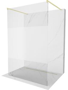 Mexen Kioto, Paravan de duș Walk-In 100 x 200 cm, sticlă mată transparentă de 8 mm, profil auriu mat, 800-100-002-55-35