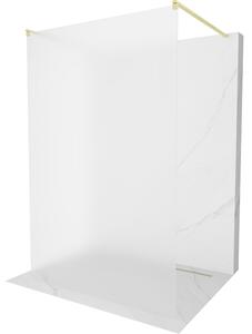 Mexen Kioto, Paravan de duș Walk-In 100 x 200 cm, sticlă mată 8 mm, profil auriu mat, 800-100-002-55-30