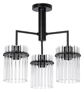 Lustră pe tijă 3xE27/60W/230V negru/transparent