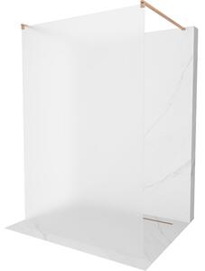Mexen Kioto, Paravan de duș Walk-In 130 x 200 cm, sticlă mată 8 mm, profil cupru mat, 800-130-002-65-30