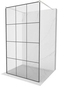 Mexen Kioto, Masa de dus Walk-In 100 x 200 cm, model sticla neagra 8 mm, profil din otel periat, 800-100-002-97-77