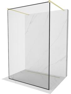 Mexen Kioto, Masa de dus Walk-In 100 x 200 cm, model sticla neagra 8 mm, profil auriu mat, 800-100-002-55-70