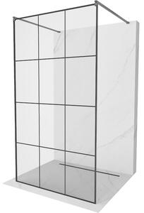Mexen Kioto, Masa de dus Walk-In 120 x 200 cm, model sticla neagra 8 mm, profil grafit, 800-120-002-66-77