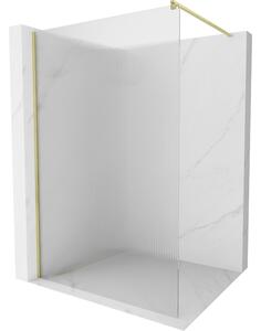 Mexen Kioto, Masa de dus Walk-In 110 x 200 cm, sticla 8 mm cu model nervuri, profil auriu mat, 800-110-101-55-09
