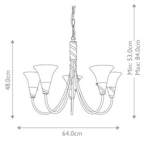Lustră pe lanț Elstead EM5-COPPER EMILY 5xE14/40W/230V