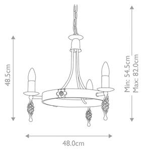 Lustră pe lanț Elstead BY3-BLACK BELFRY 3xE14/60W/230V