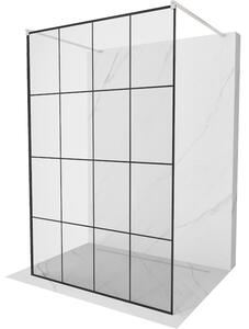 Mexen Kioto, Masa de dus Walk-In 140 x 200 cm, model sticla neagra 8 mm, profil din otel periat, 800-140-002-97-77