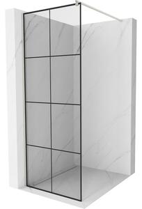 Mexen Kioto, paravan de duș walk-in 90 x 200 cm, sticlă transparentă de 8 mm model negru, profil din oțel periat, 800-090-101-97-77
